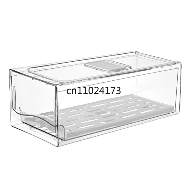 Pull-Out Fridge Drawer Organizer — Stackable Refrigerator Bins