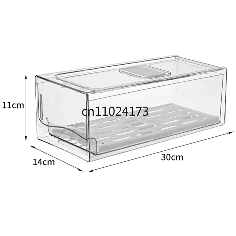 Pull-Out Fridge Drawer Organizer — Stackable Refrigerator Bins